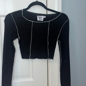 Black and white Stitched long sleeve